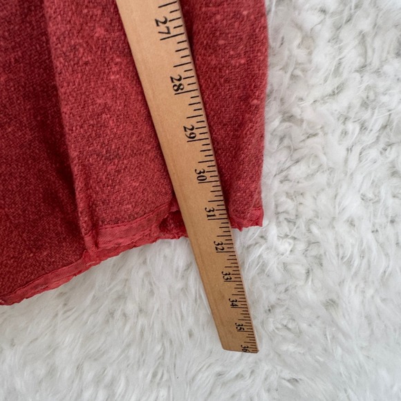 Vintage Red Tweed Wool Skirt Belted Flounce Unlined Midi A Line No Tags XS Retro - Picture 4 of 10